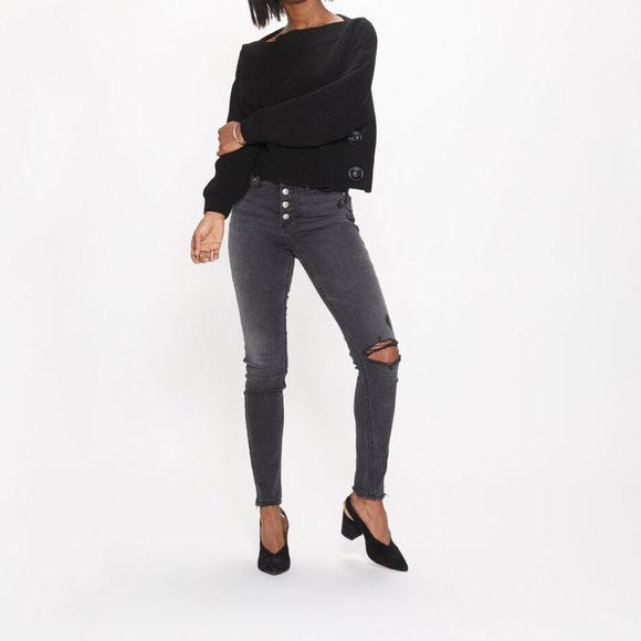 Silver Jeans Robson High Rise Faded Black Jegging - Picture 8 of 8